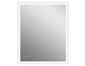 Зеркало LED 080 DESIGN 70х85, часы, сенсорный выключатель, подсветка