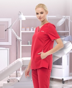 Блуза женская LF2108 Скарлет красн. кор.рук. р. 40/158-164(ЧЗ)РАСПР. 