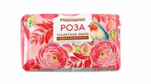Мыло туалетное 100гр Меридиан Роза м.ордин.бум.уп. (ЧЗ) (48)
