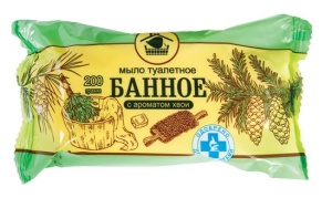 Мыло туалетное 200гр Банное с ароматом хвои ордин. (ЧЗ) (40) Меридиан