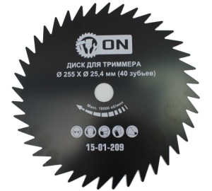 Диск д/триммера 40 зубьев, 255х25,4 мм 