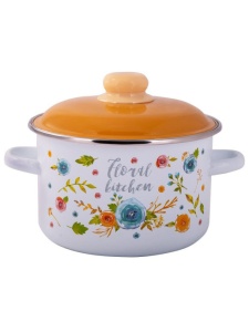 Кастрюля эмалированная 3л ЦВЕТОЧНАЯ КУХНЯ/FLORAL kitchen TM Appetite цил 1/6