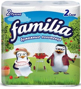 Полотенца бумаж Familia 2-x сл ,2 рулона,по 16
