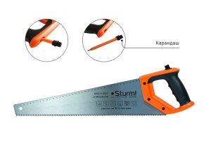 Ножовка 450мм с карандашом 3D зуб 7-8ТРI  Sturm