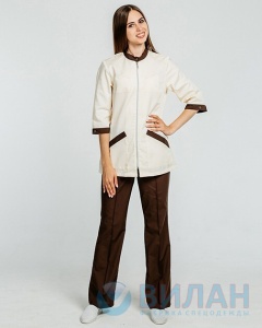 Костюм жен.Лаура, беж/отд.кор.3/4 рук р.60/62 170-176(ЧЗ)