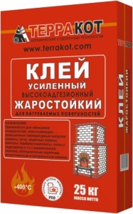 Клей для облицовки печей и каминов жаростойкий усиленный 5кг Терракот   