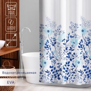 Штора для ванной EVA 180х180см Цветение