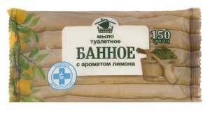 Мыло туалетное 200гр Банное с ароматом лимона орд. (ЧЗ) (40)