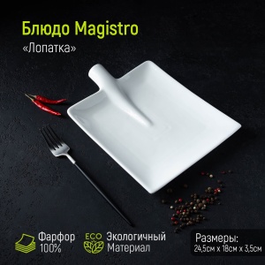 Блюдо фарфор 24,5*18*3,5 см сервировочное Лопатка 1/36