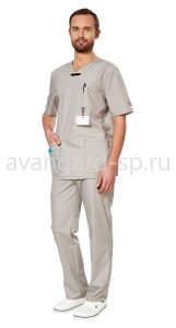 Костюм мед. муж. Аура серый  р.56/58 182-188(ЧЗ) 