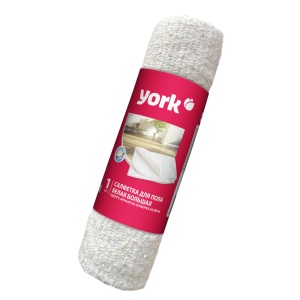 Тряпка для пола хлопок 60*80см ТМ YORK белая в рулоне 1/30