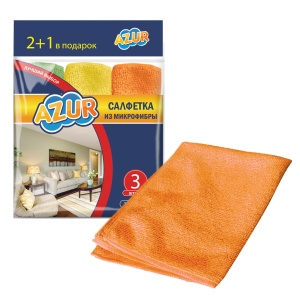 Салфетка микрофибра 30х30см ТМ AZUR 3шт 1/40