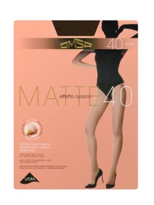 Колготки женские Матте (Matte Omsa) 1/10 без штанишек с эффектом пудры 40 ден черн. р.3