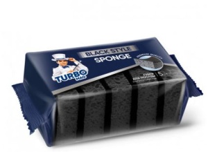 Губка для посуды TURBOMAG BLACK STYLE крупнопористая 5штук 1/45