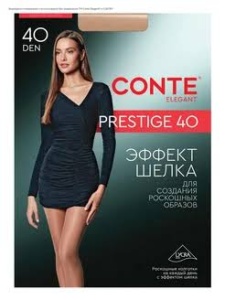 Колготки женские Престиж (Prestige) шелковистые, мультифибра 40ден черные р.6 (Ч/З)