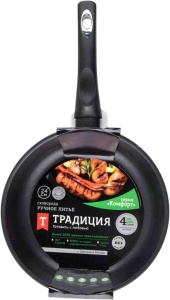 Сковорода с антипригарным покрытием 260мм литая Комфорт ТМ Традиция 1/10
