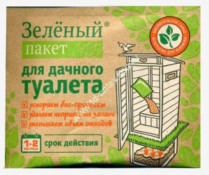 Средство для дачного туалета 30гр Зеленый пакет Доктор Робик