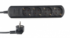 Удлинитель PC 3м 4гн з/к 16А PC-2В-3M черный 20604