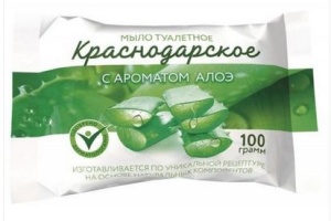 Мыло туалетное Краснодарское 100гр с ароматом алоэ (ЧЗ) (66)