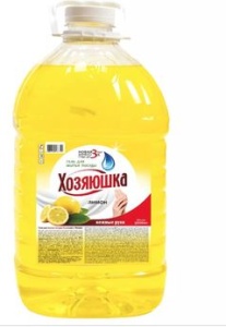 Средство д/мытья посуды гель Лимон 5л Хозяюшка (2) ВЫГОДНАЯ УБОРКА 