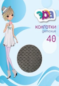 Колготки Эра дет. эластик фантазийные 40д, цвет в ассортименте 8-10 (ЧЗ)0