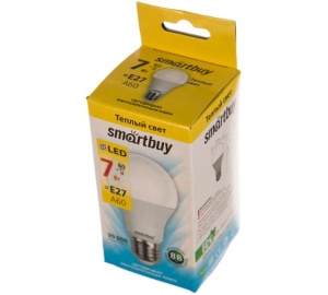 Лампа LED-А60 7Вт 3000 Е27 Smartbuy