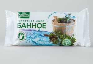 Мыло туалетное 90гр Банное в цвете (ЧЗ) (85) Авента
