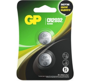 Батарейка GP CR 2032-2CRU2 таблетка 2штуки