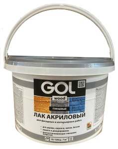 Wd.292.Лак акриловый глянцевый по дереву и другим поверхностям Golwood 2,4кг морозостойкий