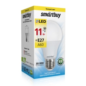 Лампа LED-А60 11Вт 3000 Е27 Smartbuy