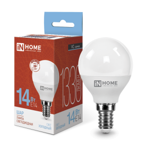 Лампа LED-шар-VC 14Вт 6500 Е14 IN HOME