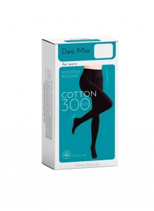 Колготки женские Диа Миа Коттон (DEA MIA COTTON) 300ден  черн р.4